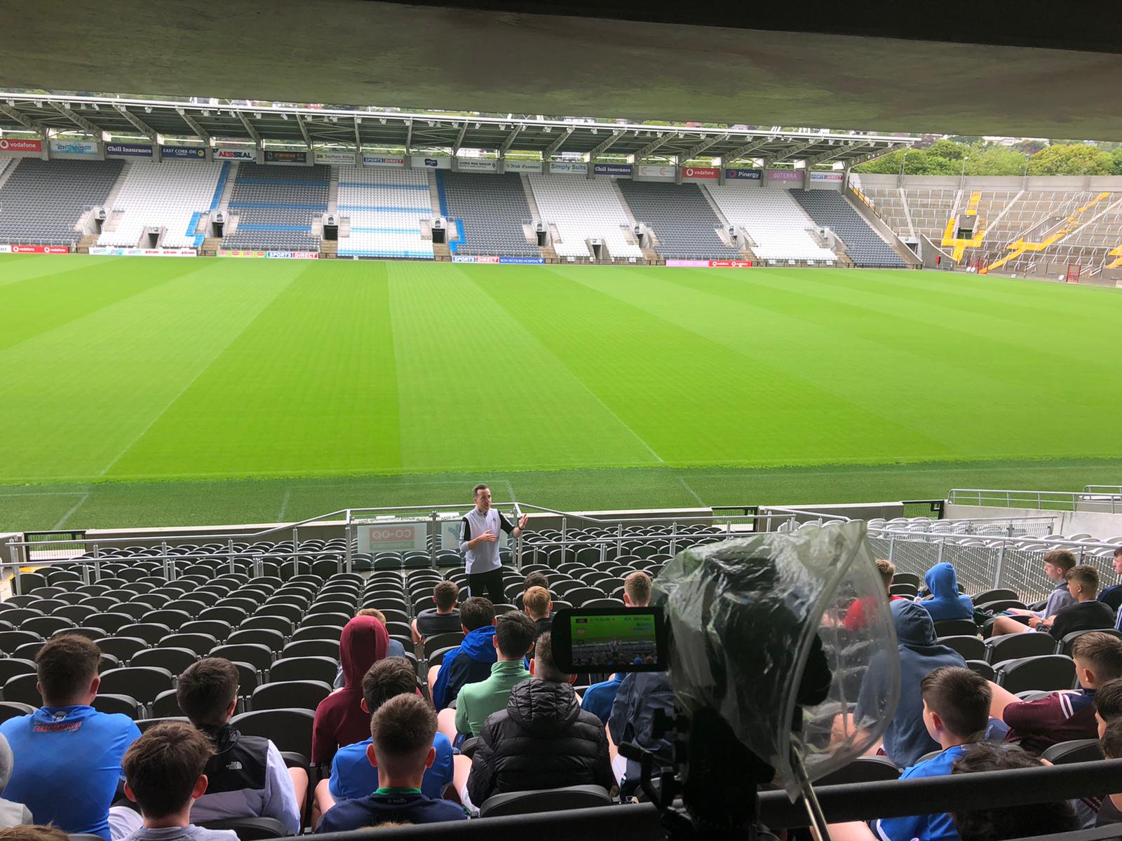Conor Quinlan presenting at Páirc Uí Chaoimh